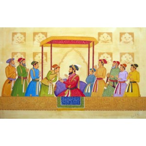 Syed A. Irfan, 12.5 x20 Inch, Watercolor, Teawash & Gold on Wasli, AC-SAI-049